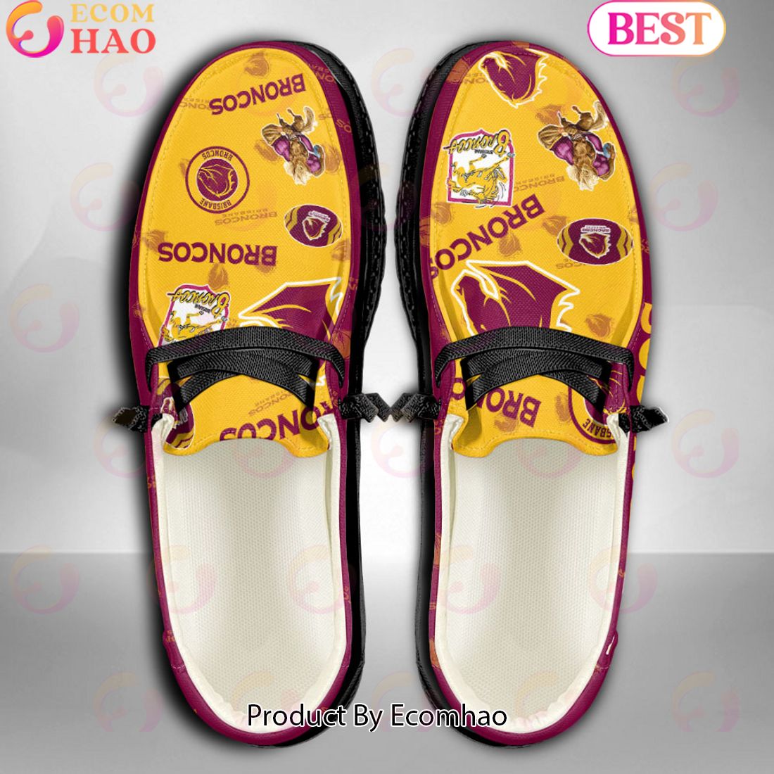 NRL Brisbane Broncos Custom Name Hey Dude Shoes