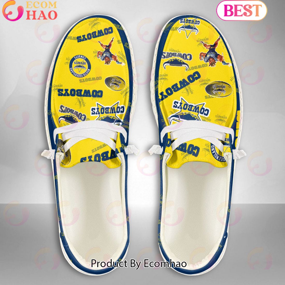 NRL North Queensland Cowboys Custom Name Hey Dude Shoes