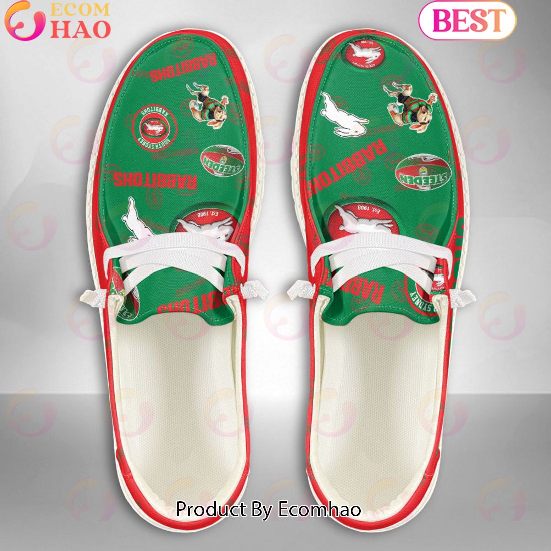 NRL South Sydney Rabbitohs Custom Name Hey Dude Shoes