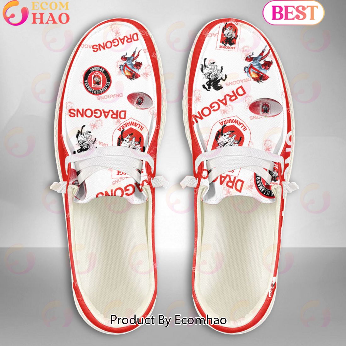 NRL St. George Illawarra Dragons Custom Name Hey Dude Shoes