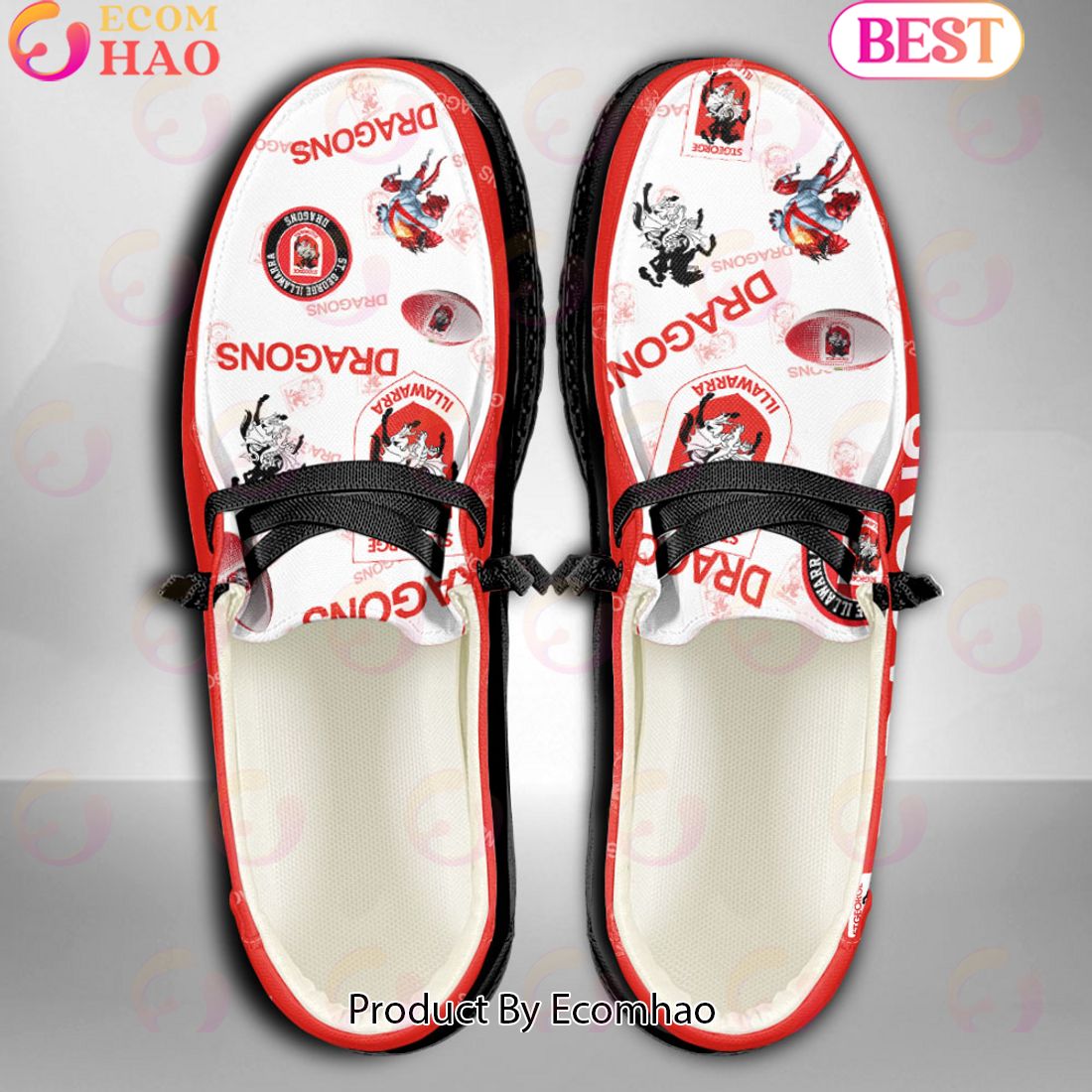 NRL St. George Illawarra Dragons Custom Name Hey Dude Shoes