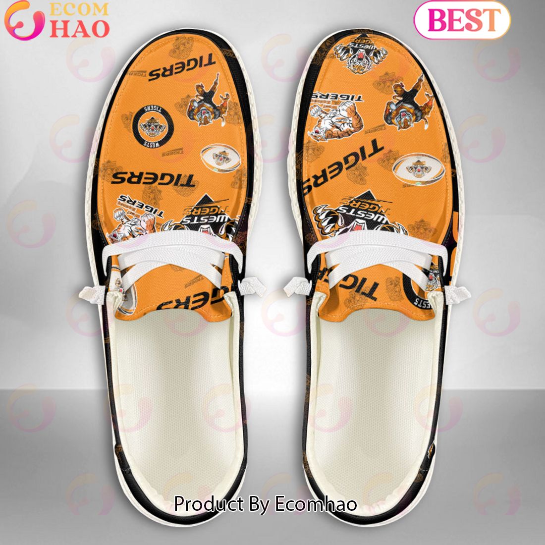 NRL Wests Tigers Custom Name Hey Dude Shoes