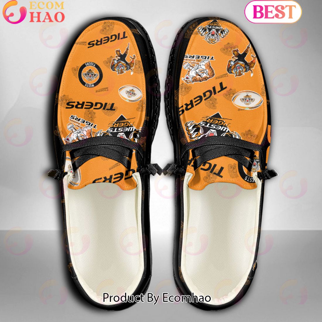 NRL Wests Tigers Custom Name Hey Dude Shoes