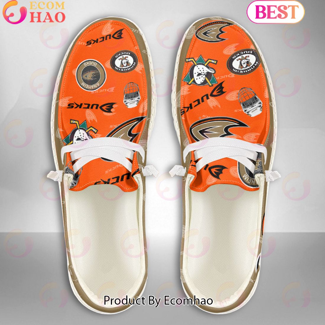 NHL Anaheim Ducks Custom Name Hey Dude Shoes