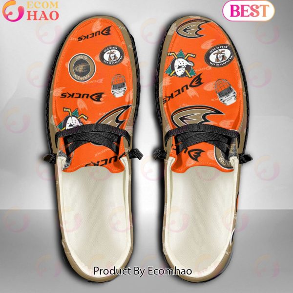 NHL Anaheim Ducks Custom Name Hey Dude Shoes