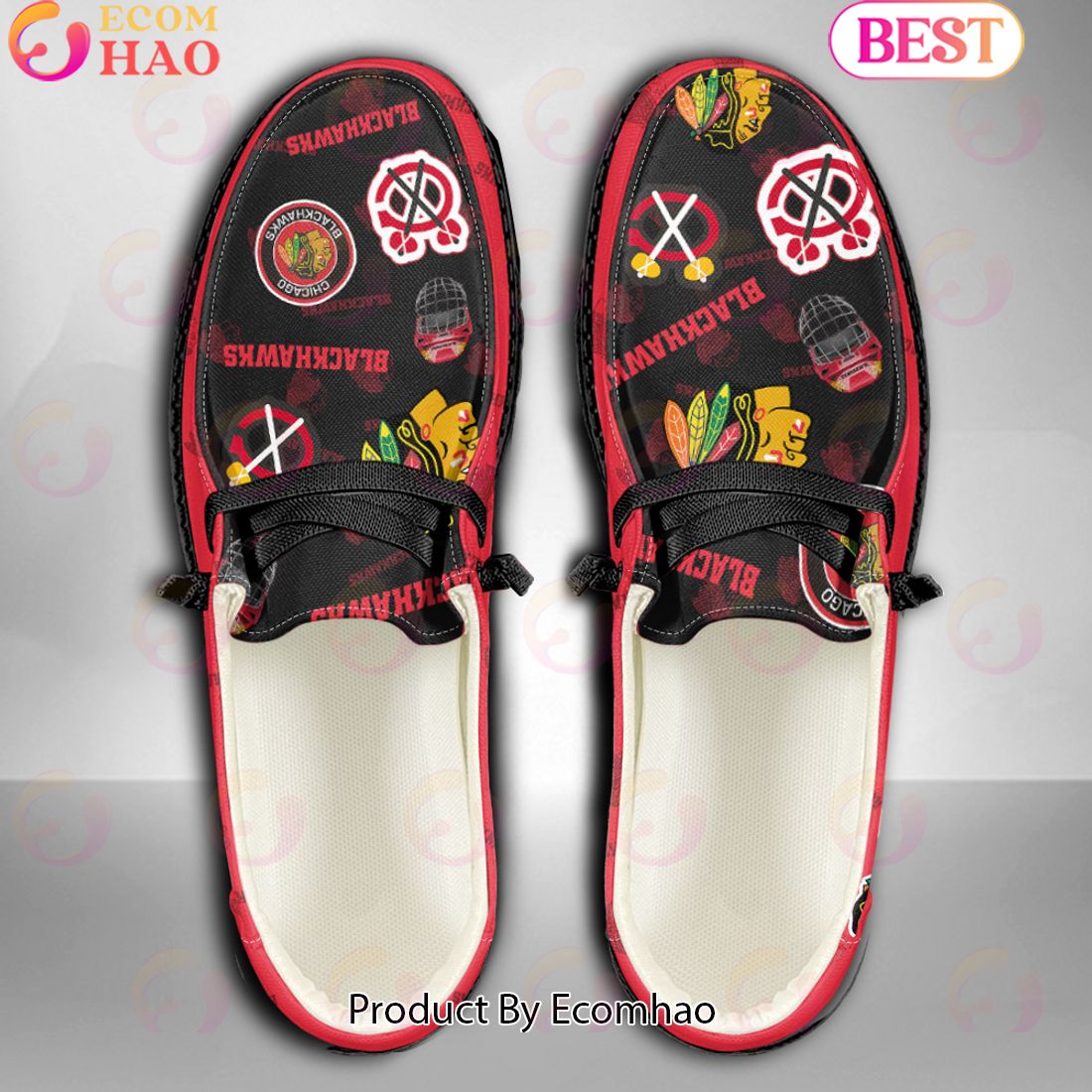 NHL Chicago Blackhawks Custom Name Hey Dude Shoes