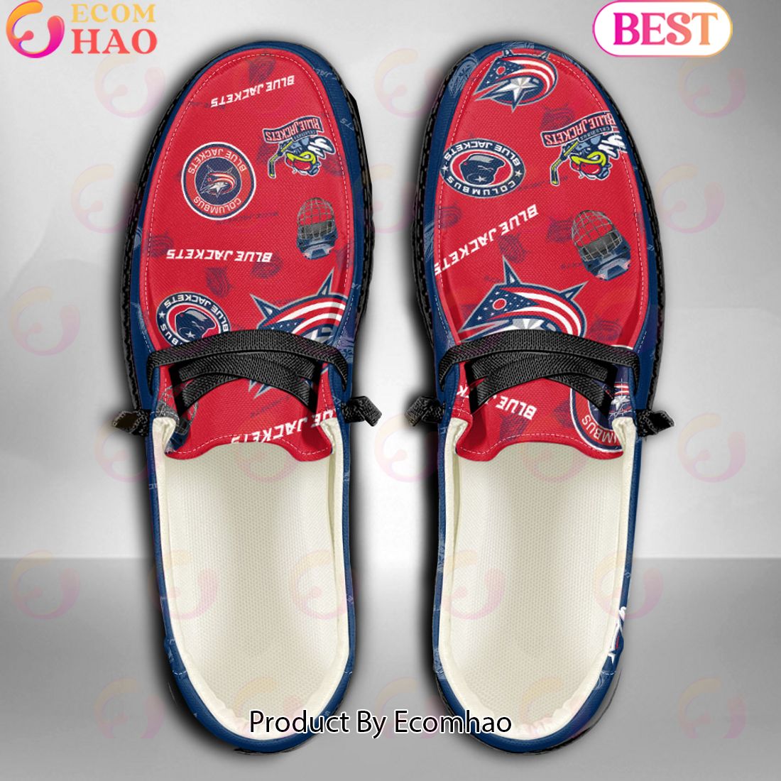 NHL Columbus Blue Jackets Custom Name Hey Dude Shoes