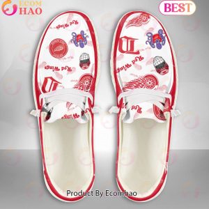 NHL Detroit Red Wings Custom Name Hey Dude Shoes