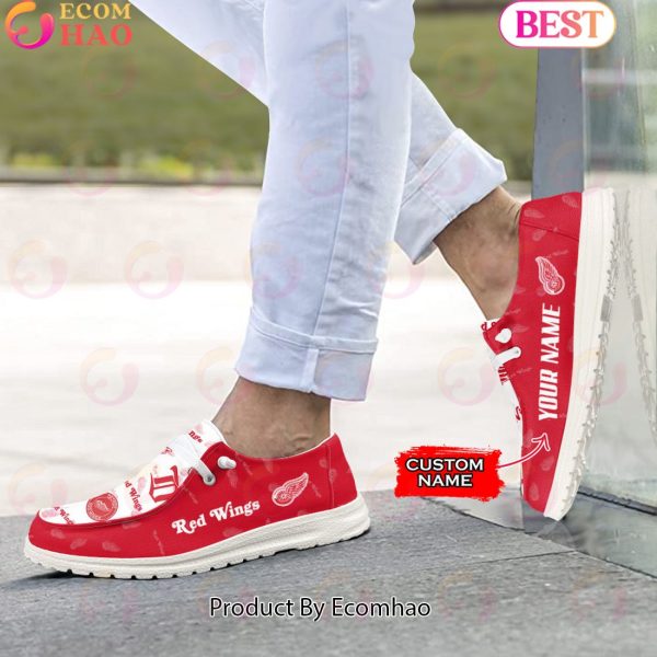 NHL Detroit Red Wings Custom Name Hey Dude Shoes