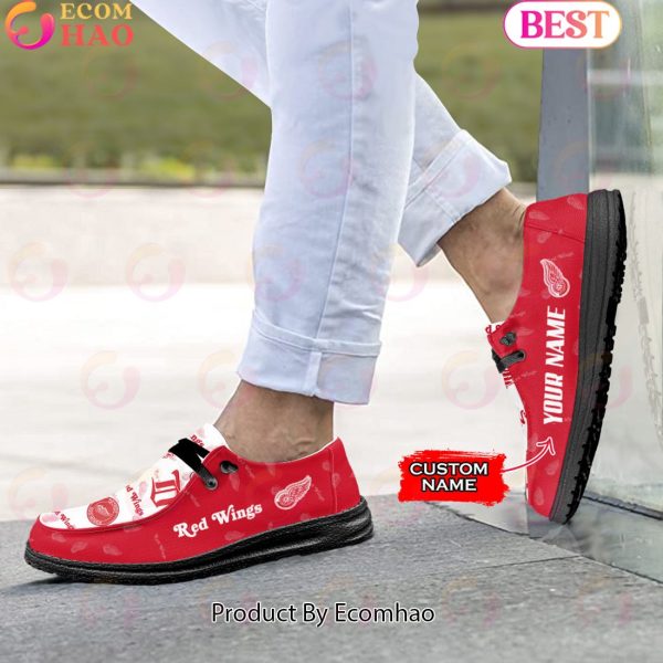 NHL Detroit Red Wings Custom Name Hey Dude Shoes