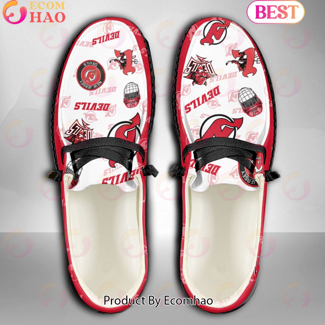 NHL New Jersey Devils Custom Name Hey Dude Shoes