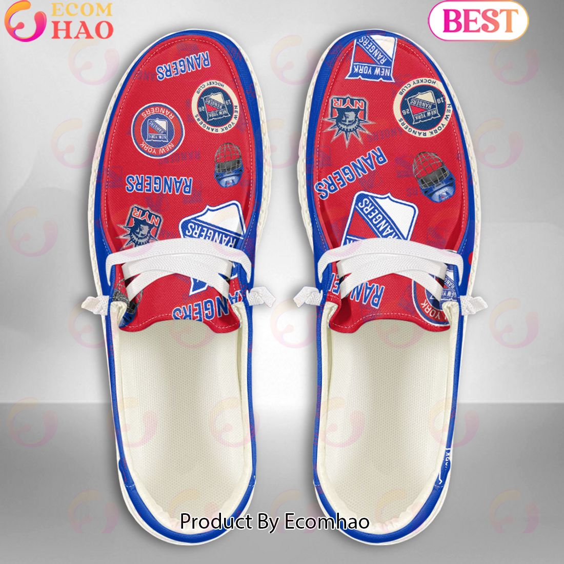 NHL New York Rangers Custom Name Hey Dude Shoes