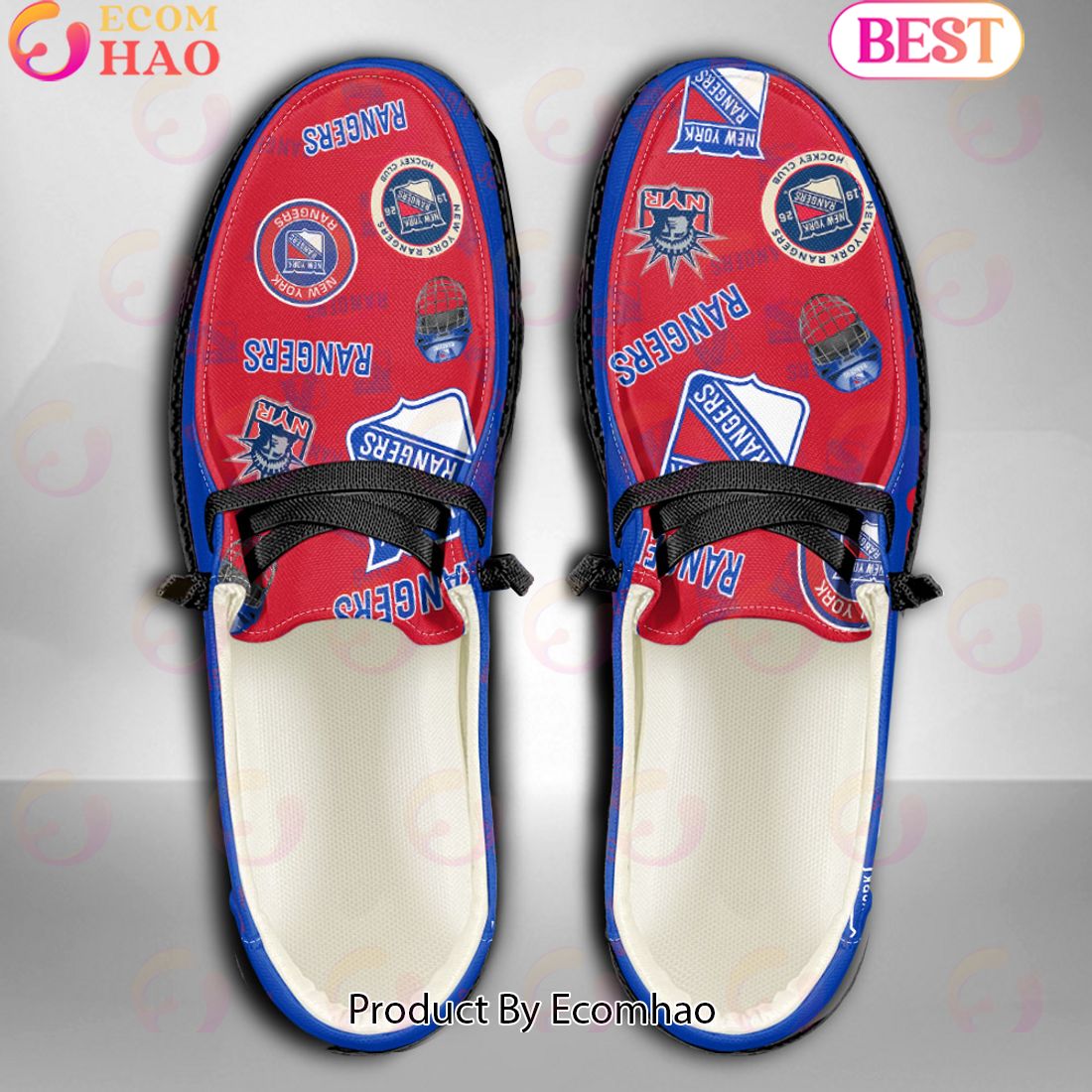 NHL New York Rangers Custom Name Hey Dude Shoes