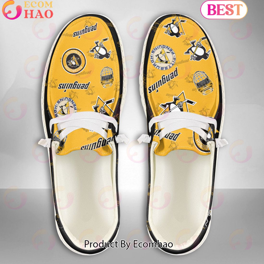 NHL Pittsburgh Penguins Custom Name Hey Dude Shoes