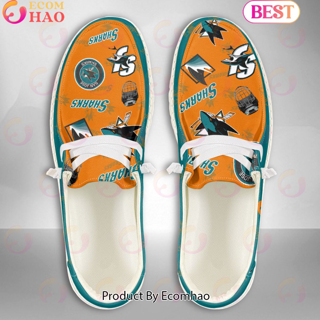 NHL San Jose Sharks Custom Name Hey Dude Shoes