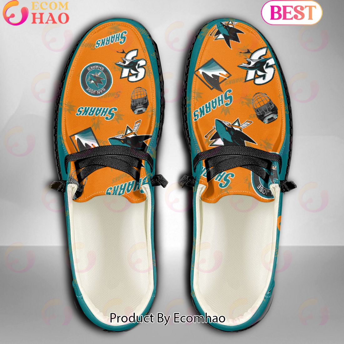 NHL San Jose Sharks Custom Name Hey Dude Shoes