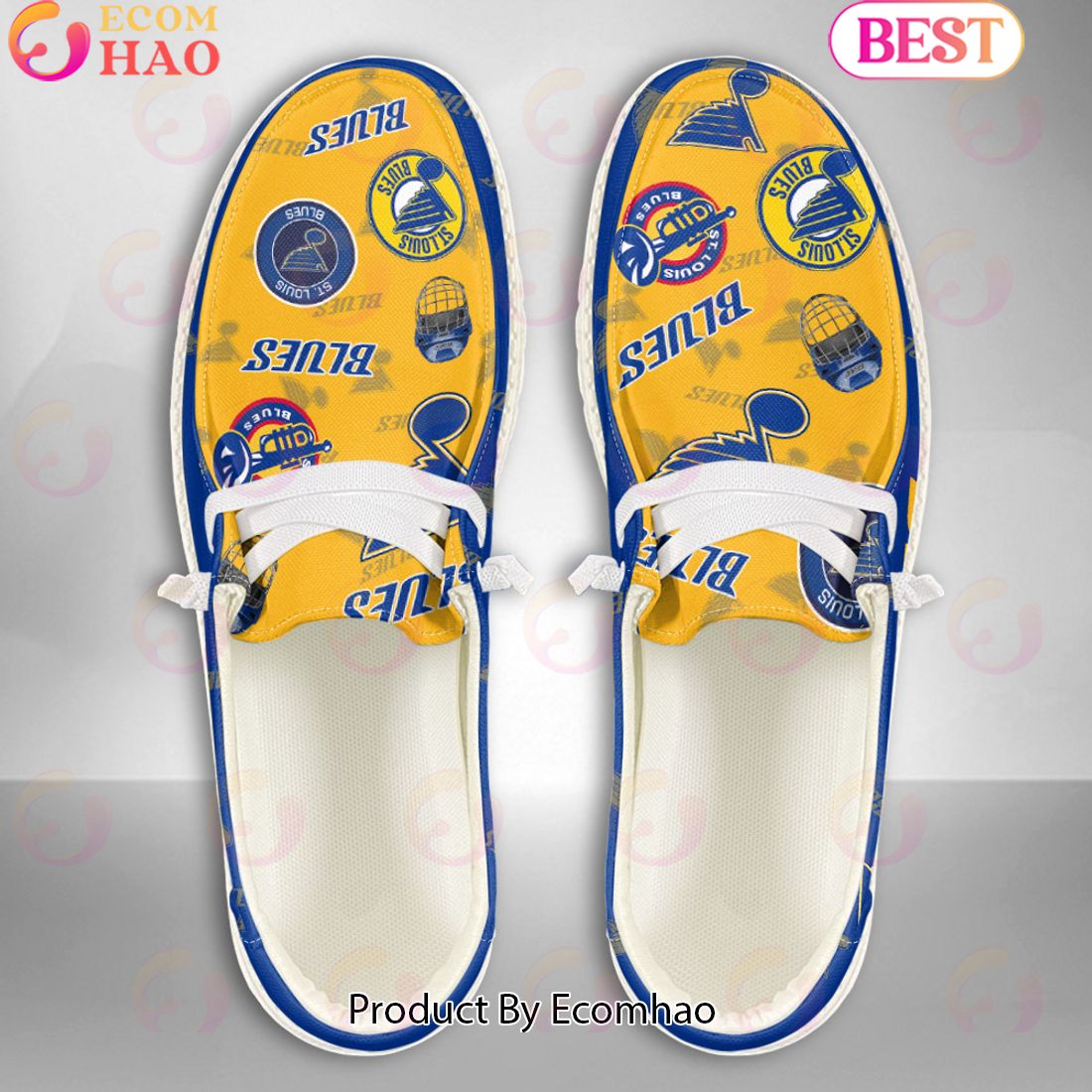 NHL St Louis Blues Custom Name Hey Dude Shoes