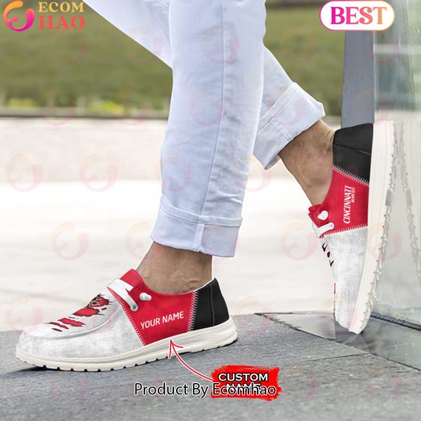 NCAA Cincinnati Bearcats Custom Name Hey Dude Shoes