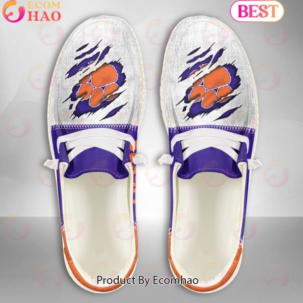 NCAA Clemson Tigers Custom Name Hey Dude Shoes