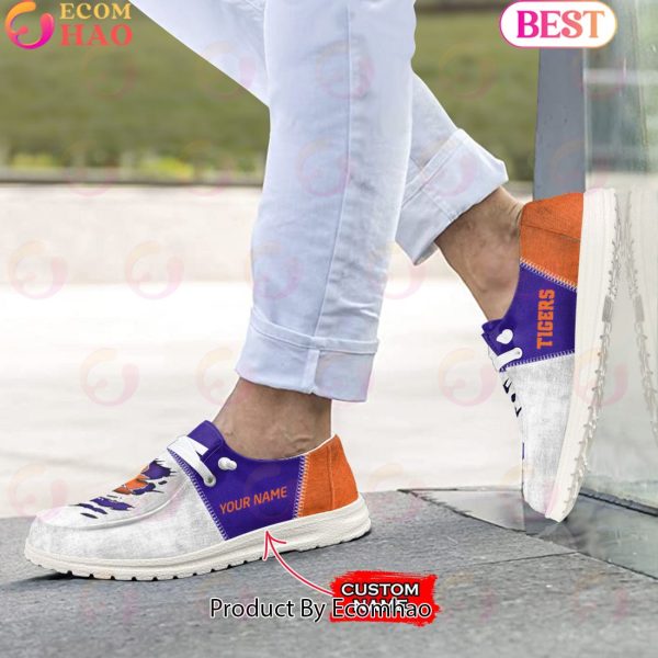 NCAA Clemson Tigers Custom Name Hey Dude Shoes