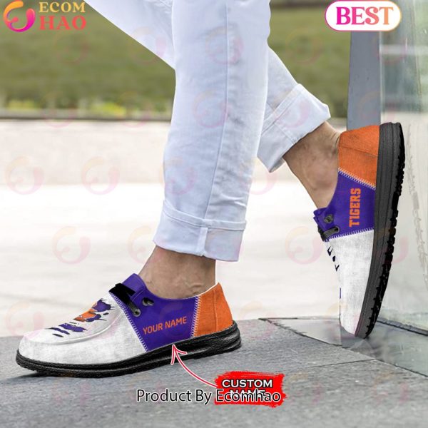 NCAA Clemson Tigers Custom Name Hey Dude Shoes
