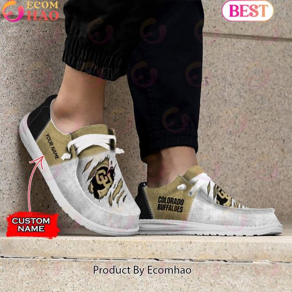 NCAA Colorado Buffaloes Custom Name Hey Dude Shoes
