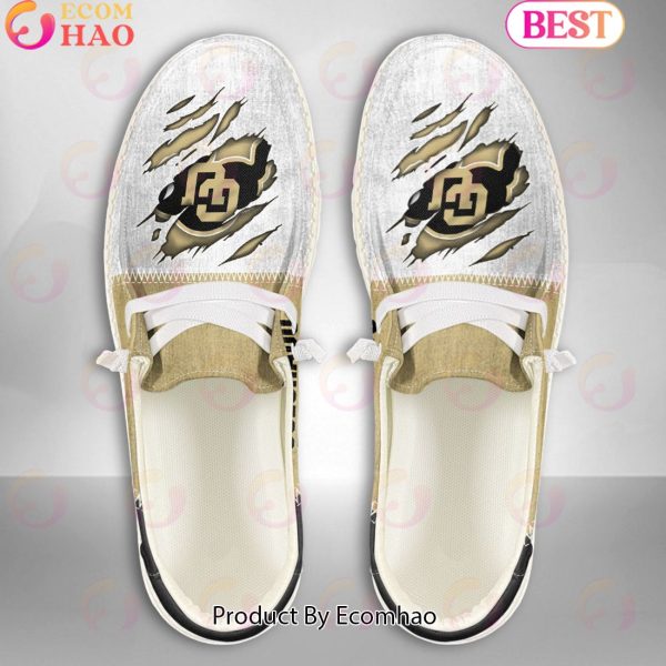 NCAA Colorado Buffaloes Custom Name Hey Dude Shoes