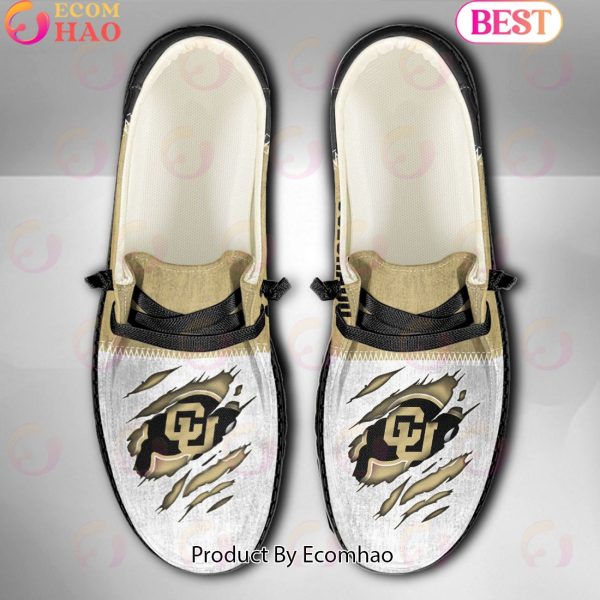NCAA Colorado Buffaloes Custom Name Hey Dude Shoes