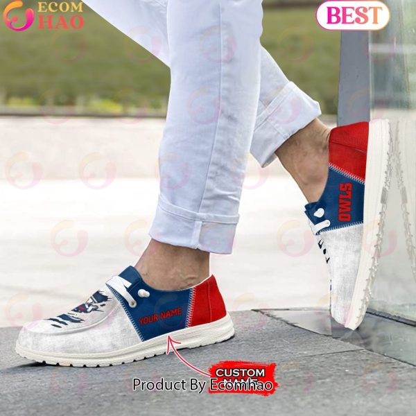 NCAA Florida Atlantic Owls Custom Name Hey Dude Shoes