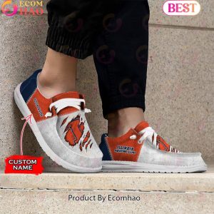 NCAA Illinois Fighting Illini Custom Name Hey Dude Shoes