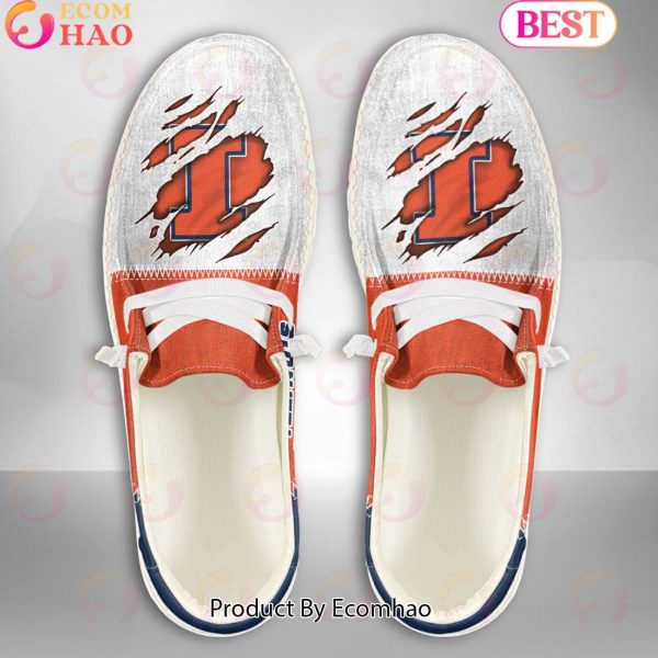 NCAA Illinois Fighting Illini Custom Name Hey Dude Shoes