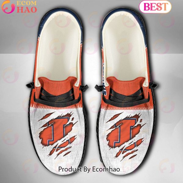 NCAA Illinois Fighting Illini Custom Name Hey Dude Shoes