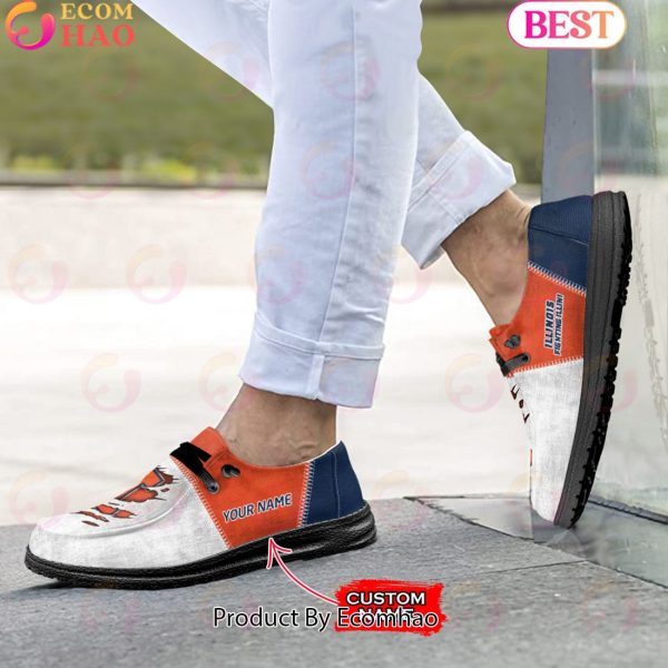 NCAA Illinois Fighting Illini Custom Name Hey Dude Shoes