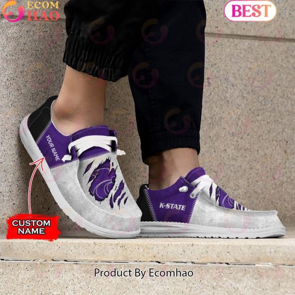 NCAA Kansas State Wildcats Custom Name Hey Dude Shoes