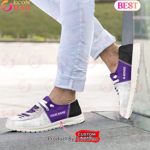 NCAA Kansas State Wildcats Custom Name Hey Dude Shoes