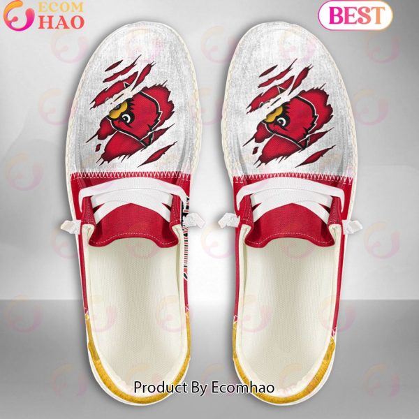 NCAA Louisville Cardinals Custom Name Hey Dude Shoes