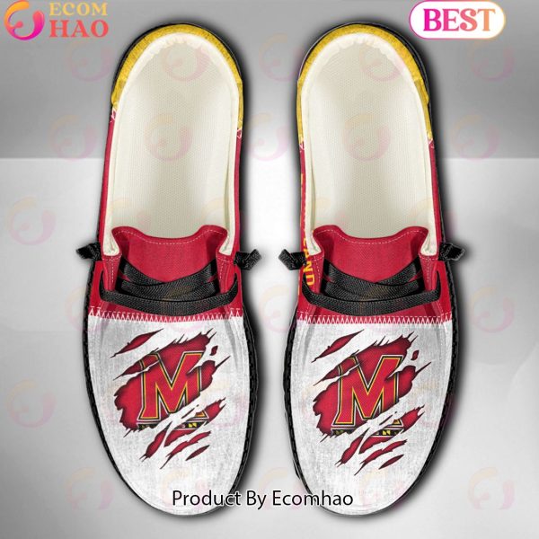 NCAA Maryland Terrapins Custom Name Hey Dude Shoes