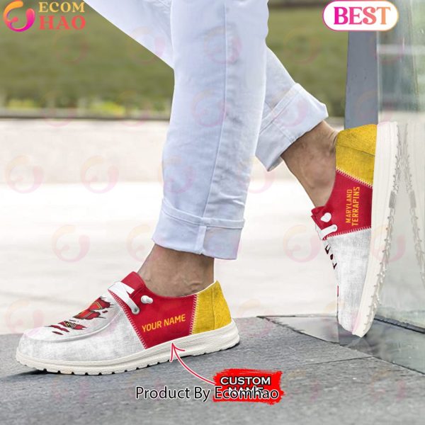 NCAA Maryland Terrapins Custom Name Hey Dude Shoes
