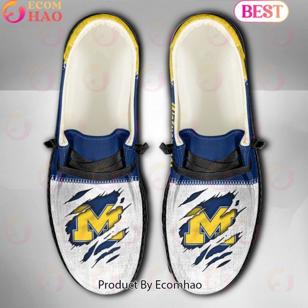 NCAA Michigan Wolverines Custom Name Hey Dude Shoes
