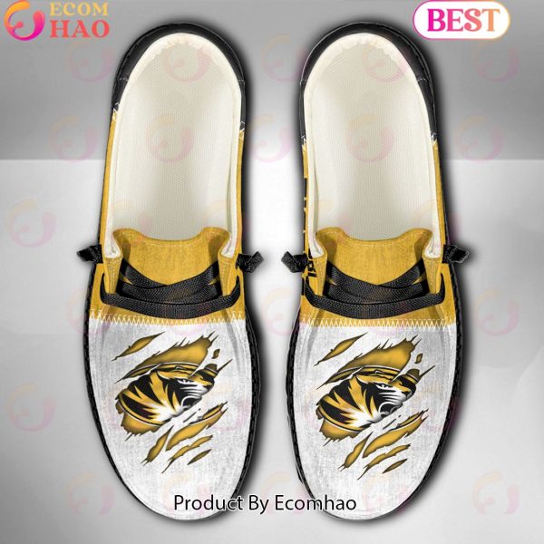 NCAA Missouri Tigers Custom Name Hey Dude Shoes