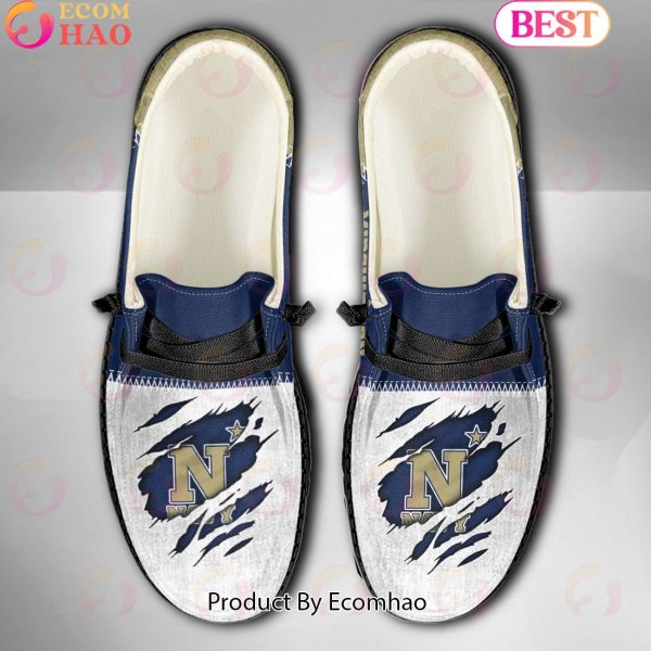 NCAA Navy Midshipmen Custom Name Hey Dude Shoes