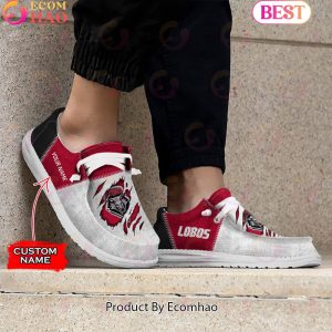 NCAA New Mexico Lobos Custom Name Hey Dude Shoes