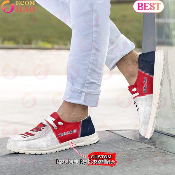 NCAA Ole Miss Rebels Custom Name Hey Dude Shoes