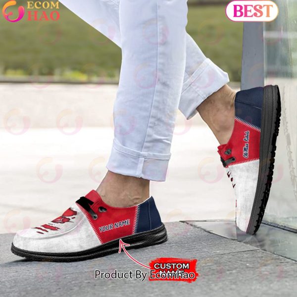 NCAA Ole Miss Rebels Custom Name Hey Dude Shoes