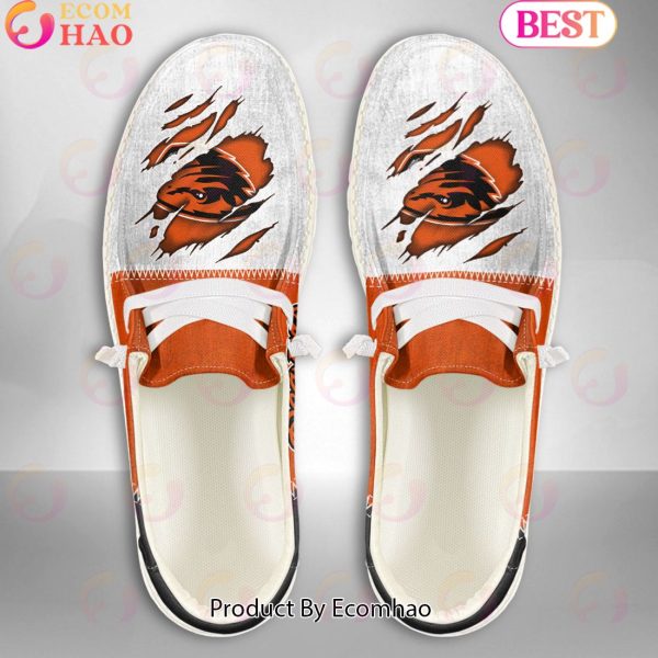 NCAA Oregon State Beavers Custom Name Hey Dude Shoes