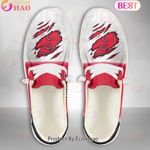 NCAA Rutgers Scarlet Knights Custom Name Hey Dude Shoes