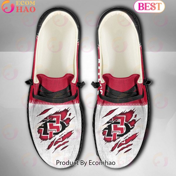 NCAA San Diego State Aztecs Custom Name Hey Dude Shoes