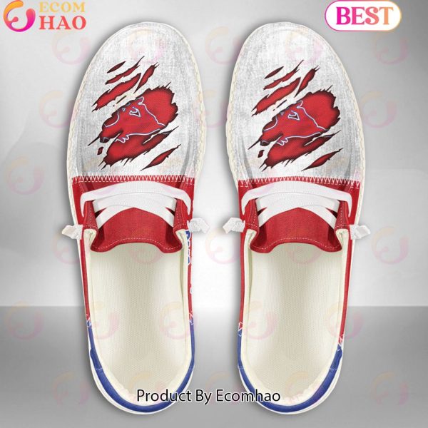 NCAA SMU Mustangs Custom Name Hey Dude Shoes