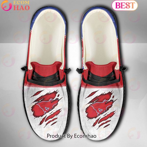 NCAA SMU Mustangs Custom Name Hey Dude Shoes