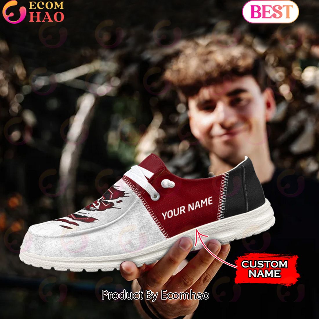 NCAA South Carolina Gamecocks Custom Name Hey Dude Shoes